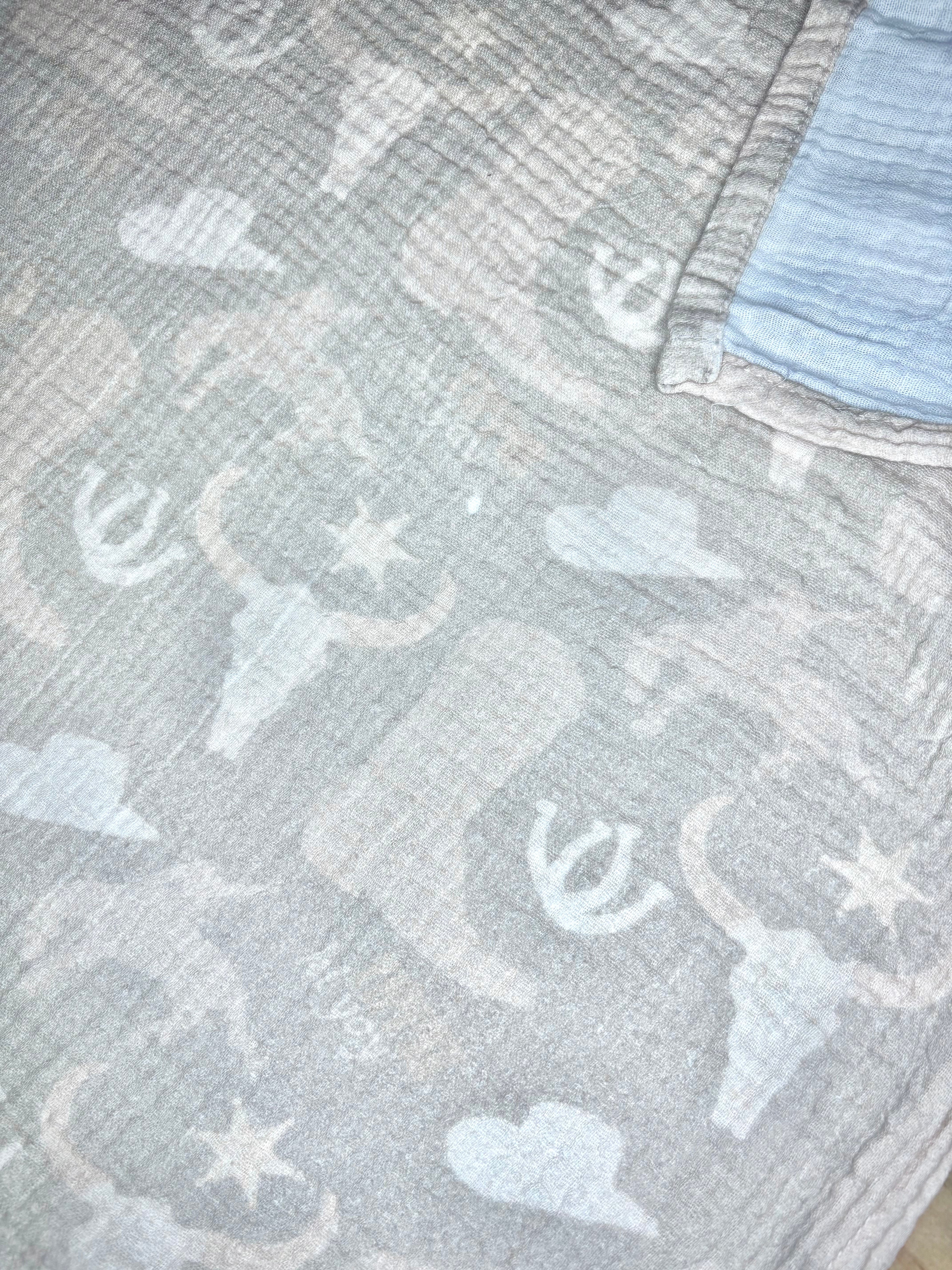 Organic Cotton Gauze Muslin Swaddle Blanket in Yippee Ki Yay