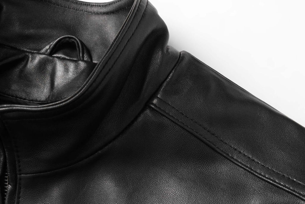 REED EST. 1950 Men's Jacket Genuine Lambskin Leather Stand UP Collar Winners Coat - Imported
