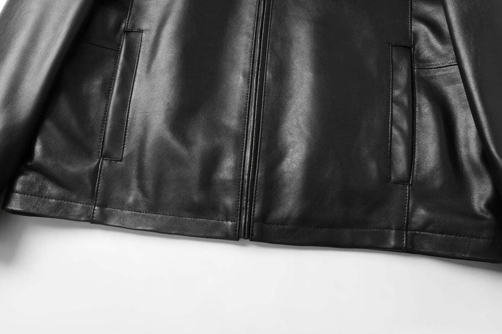 REED EST. 1950 Men's Jacket Genuine Lambskin Leather Stand UP Collar Winners Coat - Imported