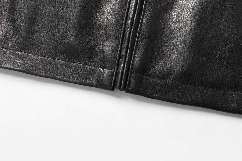 REED EST. 1950 Men's Jacket Genuine Lambskin Leather Stand UP Collar Winners Coat - Imported