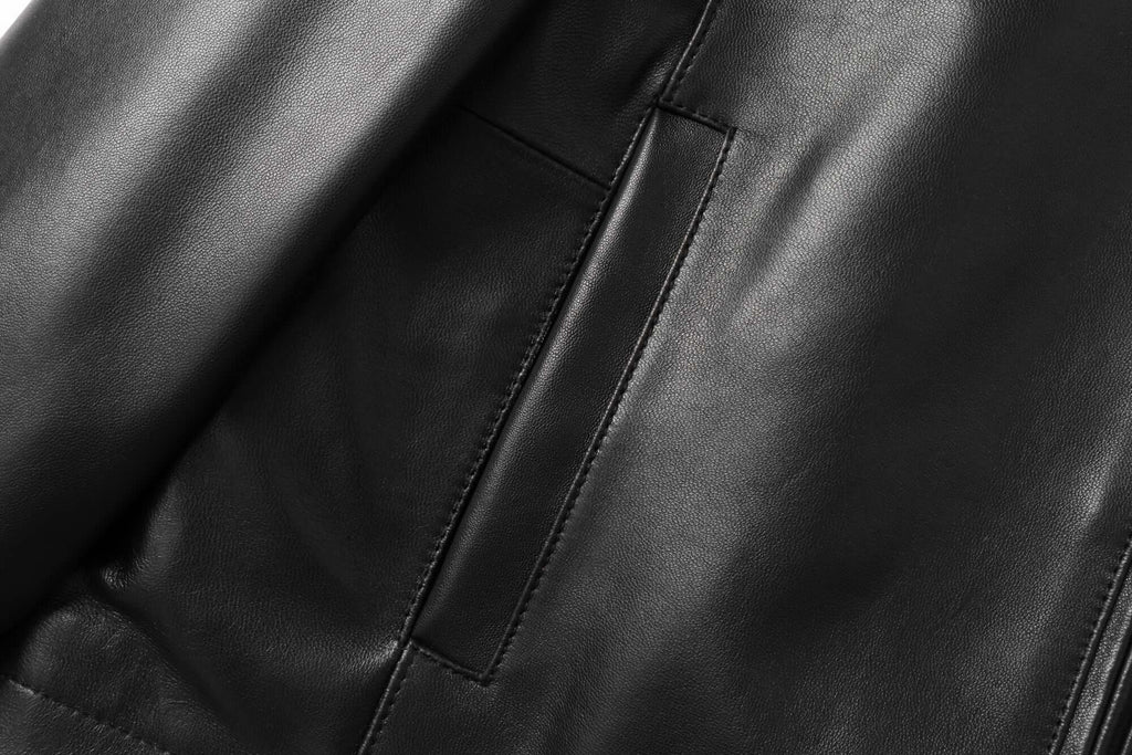 REED EST. 1950 Men's Jacket Genuine Lambskin Leather Stand UP Collar Winners Coat - Imported