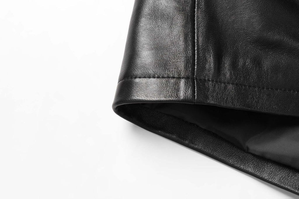 REED EST. 1950 Men's Jacket Genuine Lambskin Leather Stand UP Collar Winners Coat - Imported