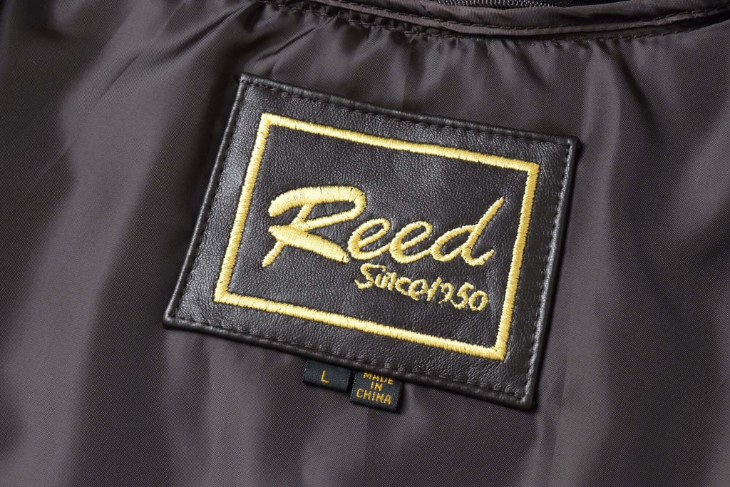 REED EST. 1950 Men's Jacket Genuine Lambskin Leather Stand UP Collar Winners Coat - Imported