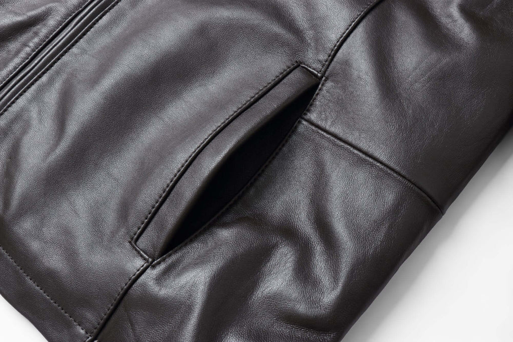 REED EST. 1950 Men's Jacket Genuine Lambskin Leather Stand UP Collar Winners Coat - Imported
