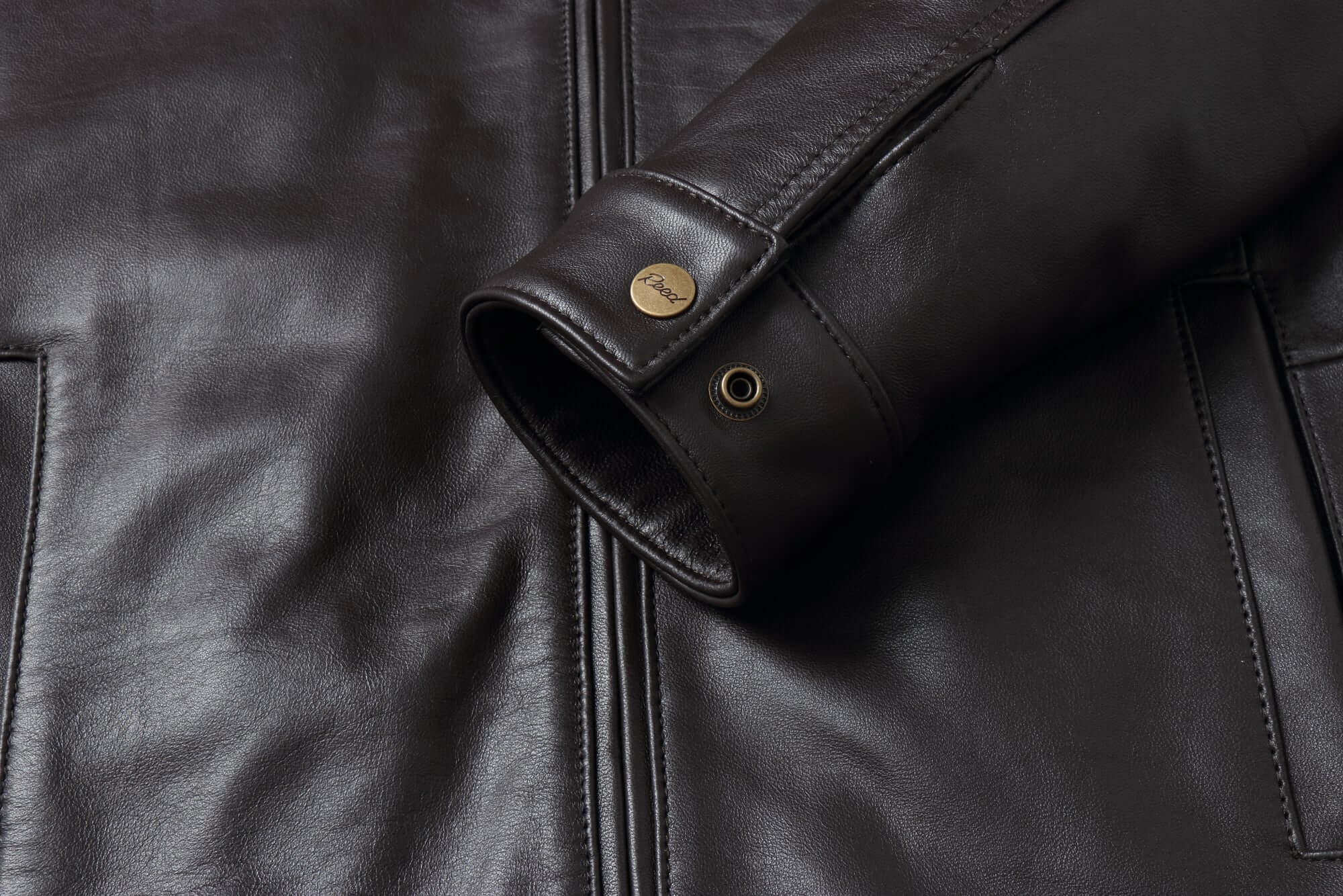 REED EST. 1950 Men's Jacket Genuine Lambskin Leather Stand UP Collar Winners Coat - Imported