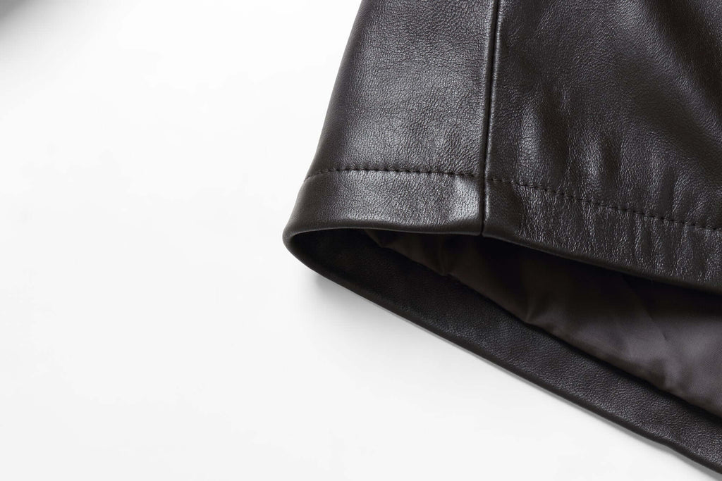 REED EST. 1950 Men's Jacket Genuine Lambskin Leather Stand UP Collar Winners Coat - Imported