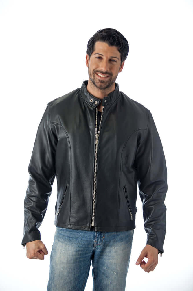 REED Classic Motorcycle Leather Jacket Big and Tall Made in USA