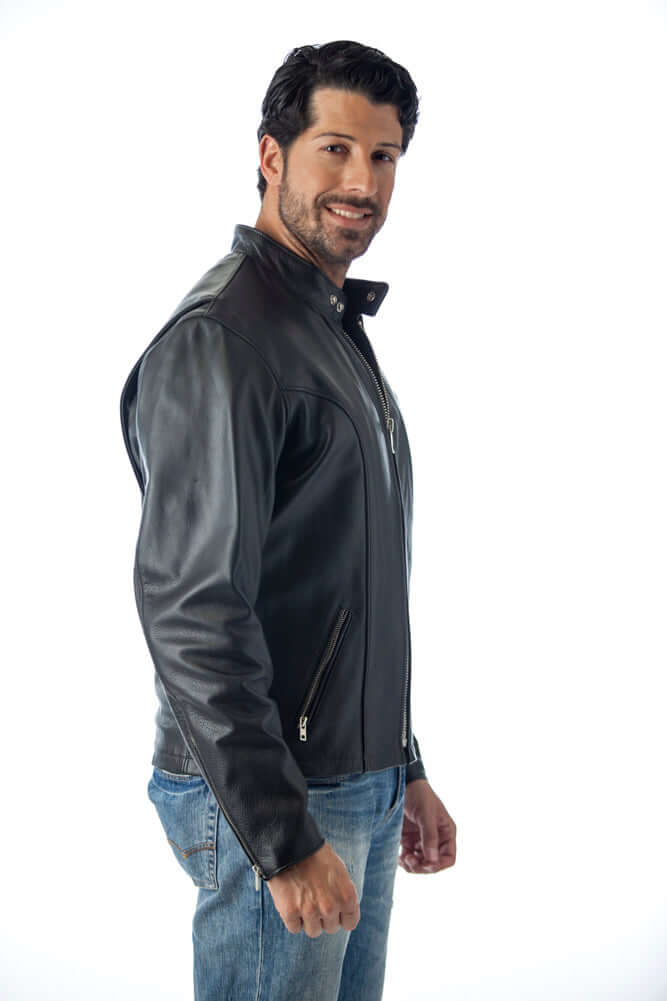 REED Classic Motorcycle Leather Jacket Big and Tall Made in USA