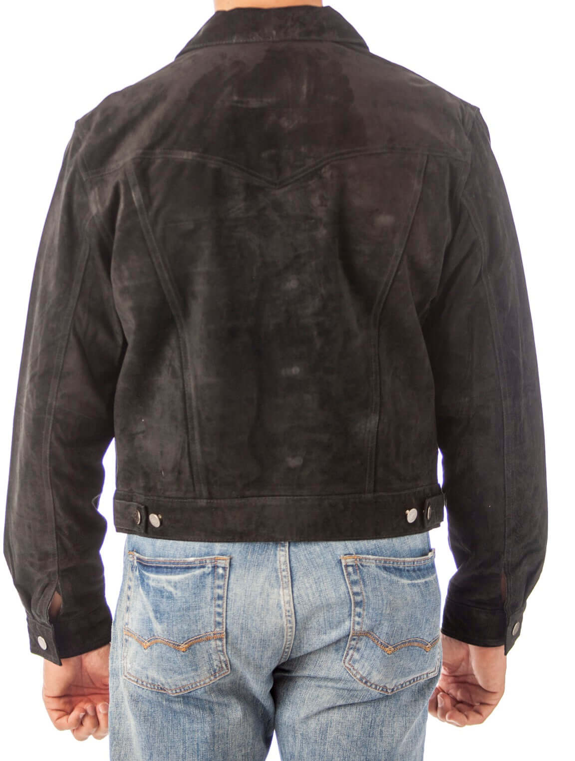 REED Men's Western Jean Style Suede Leather Shirt Jacket - Imported