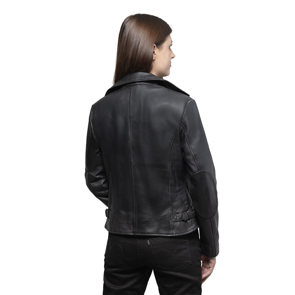 Jolene Women's Asymmetrical Zipper Leather Jacket