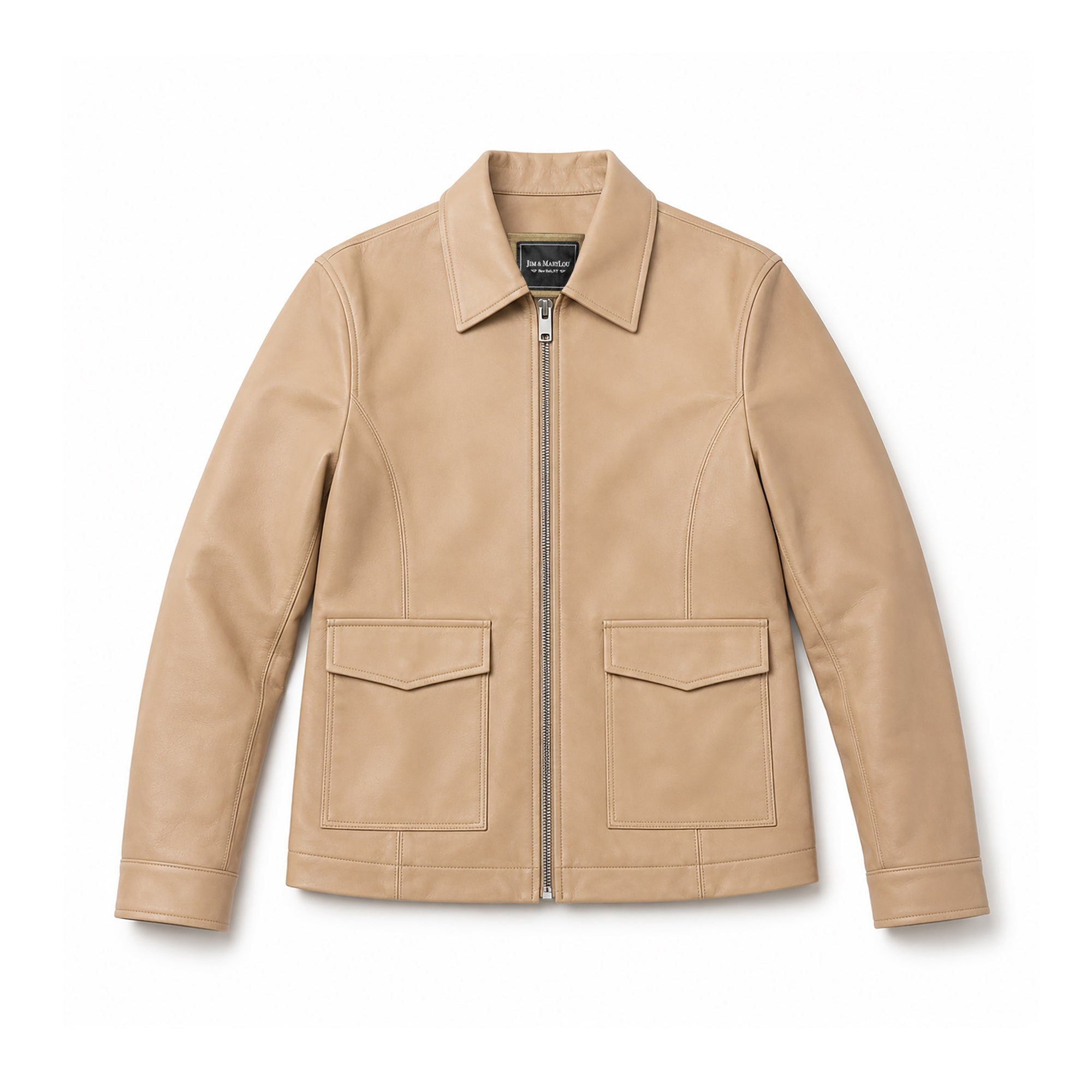 Yolanda Women's Casual Center Zipper Leather Jacket