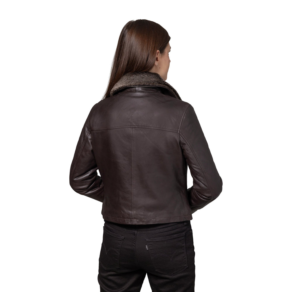 Sadie Women's Bomber Style Leather Jacket