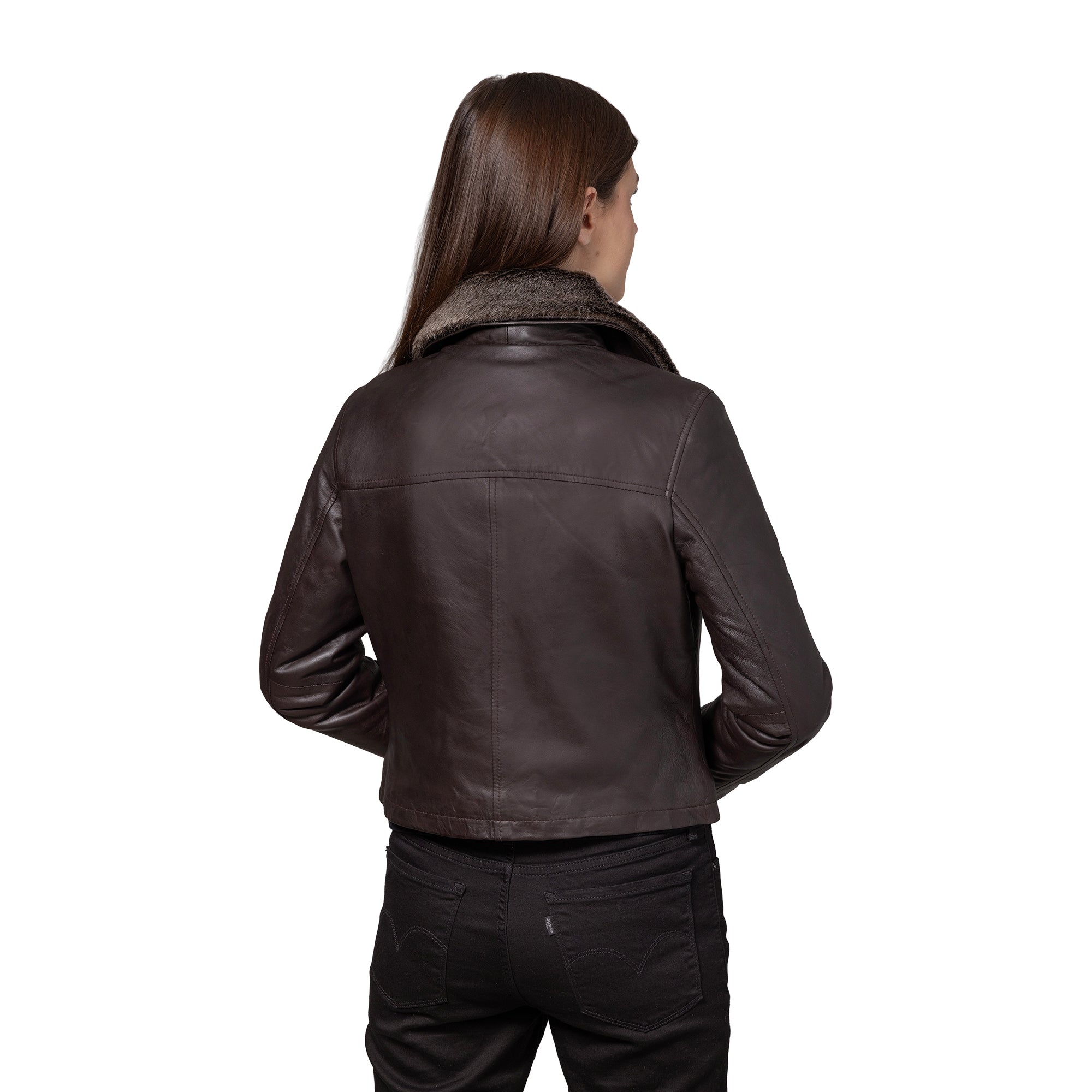 Sadie Women's Bomber Style Leather Jacket