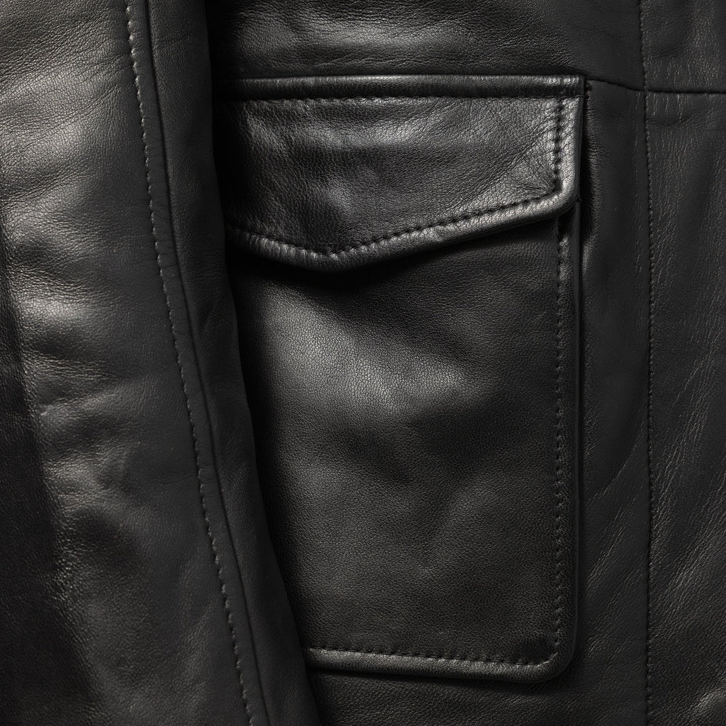 Darlene Women's Casual Cover Snap Leather Jacket
