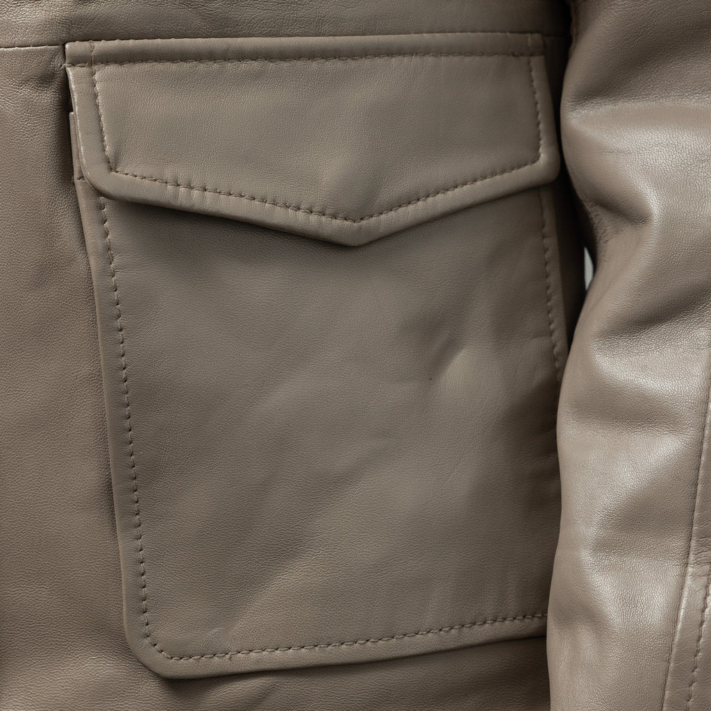Darlene Women's Casual Cover Snap Leather Jacket