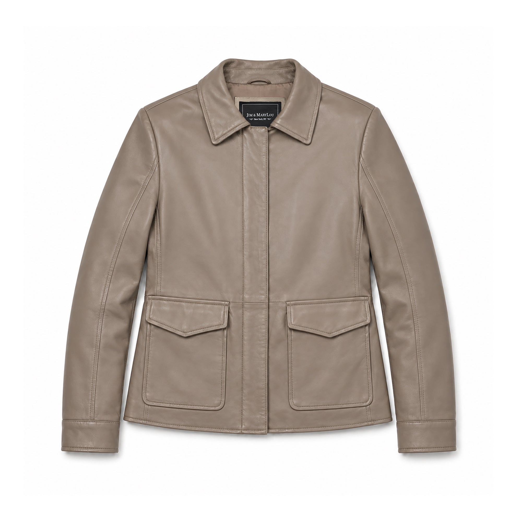 Darlene Women's Casual Cover Snap Leather Jacket