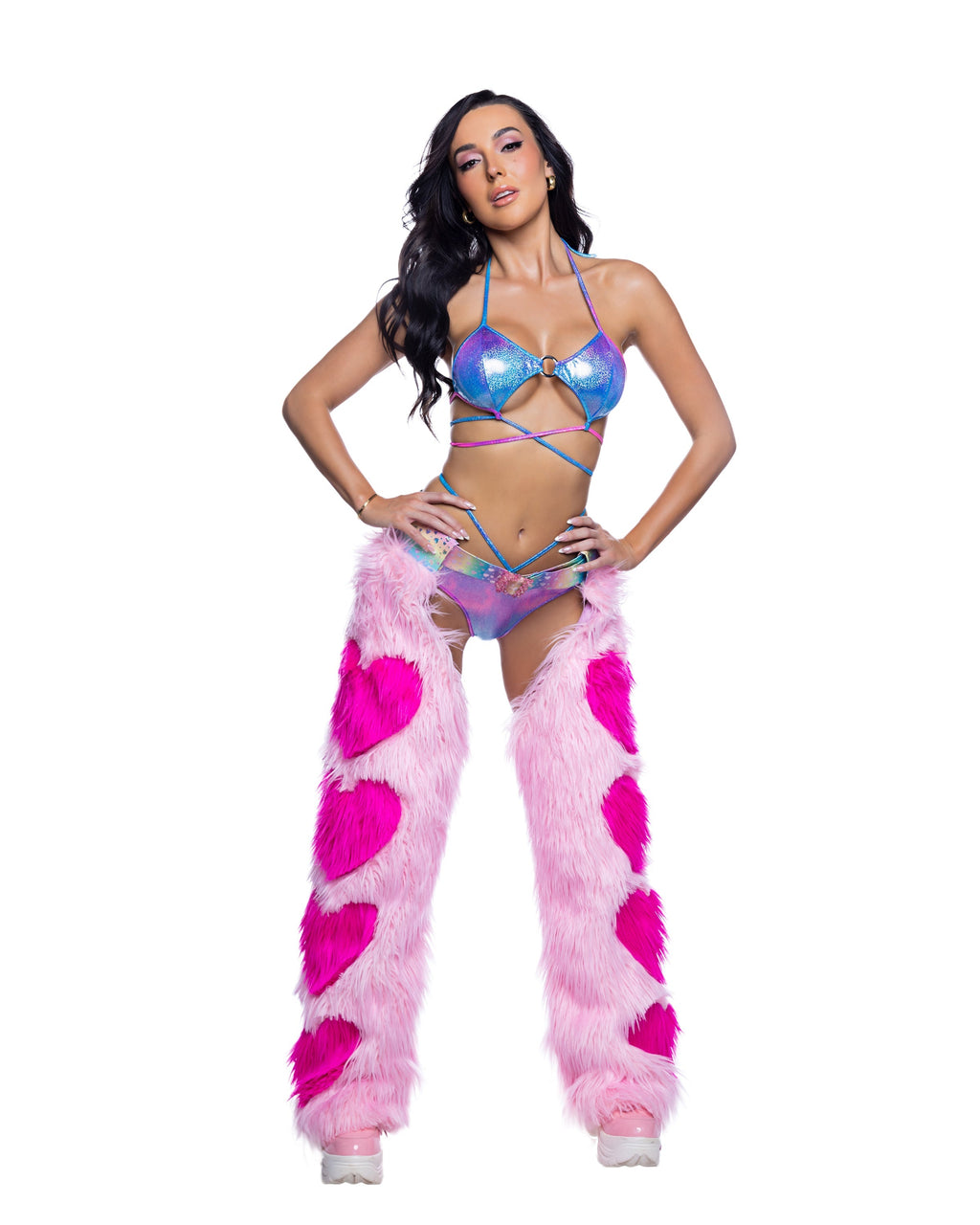 Faux Fur Heart Chaps