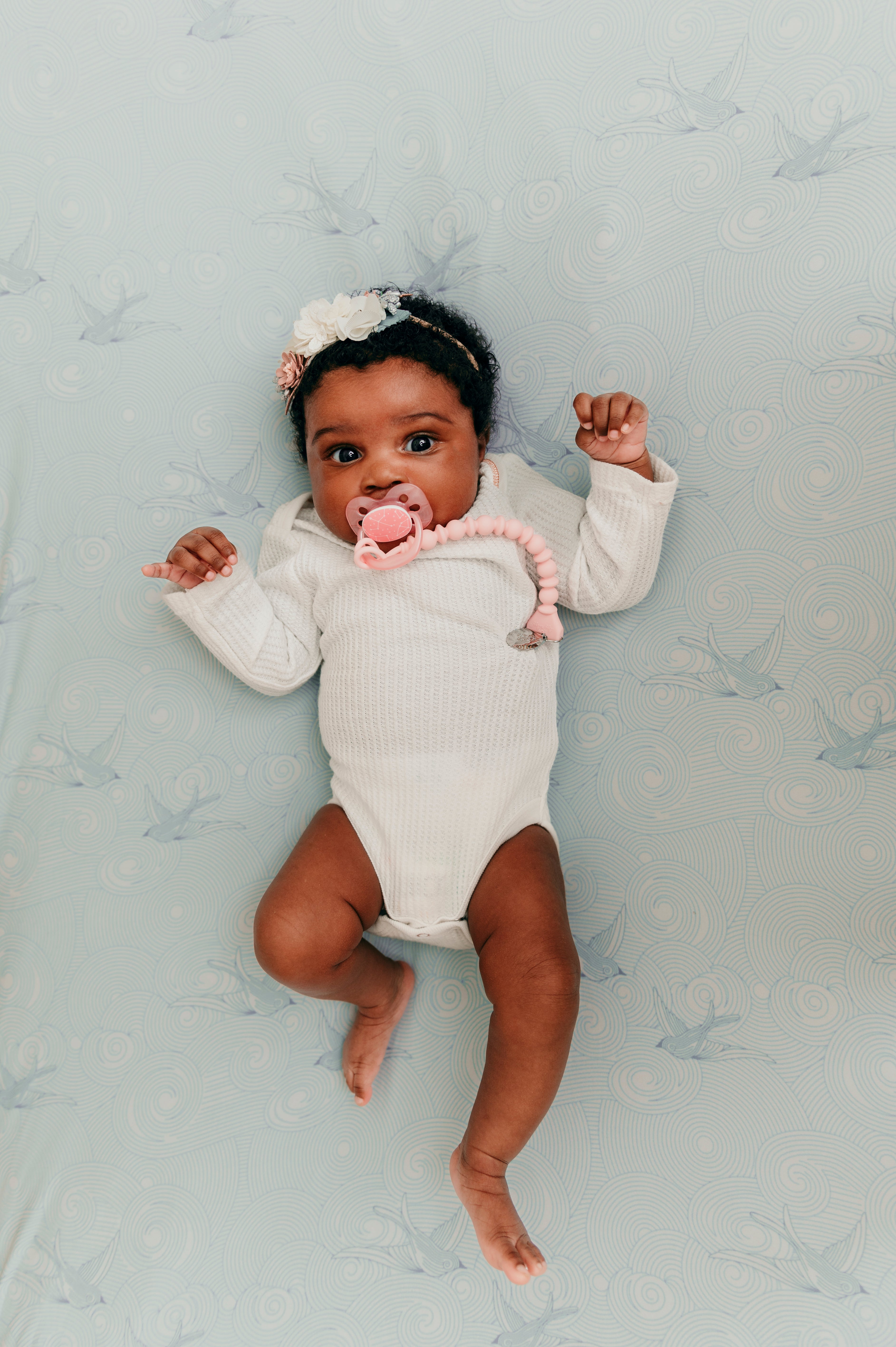 Jersey Knit Polyester Crib Sheet in Tranquil Skies