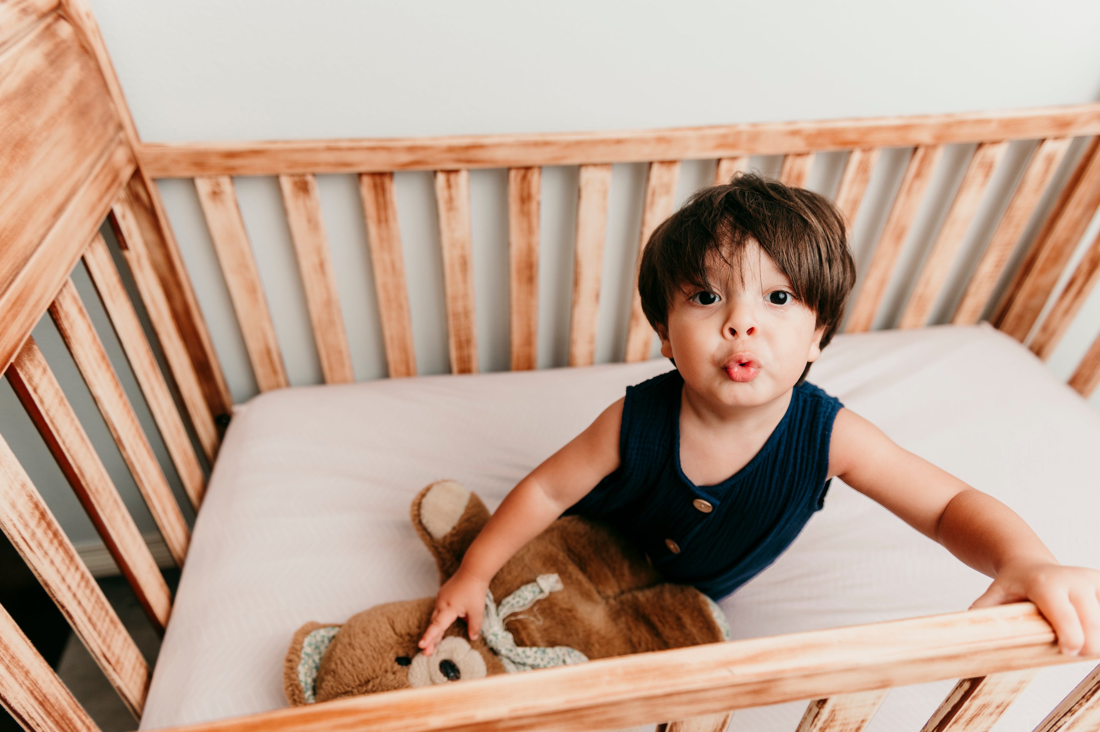 Jersey Knit Polyester Crib Sheet in Herringbone Haven