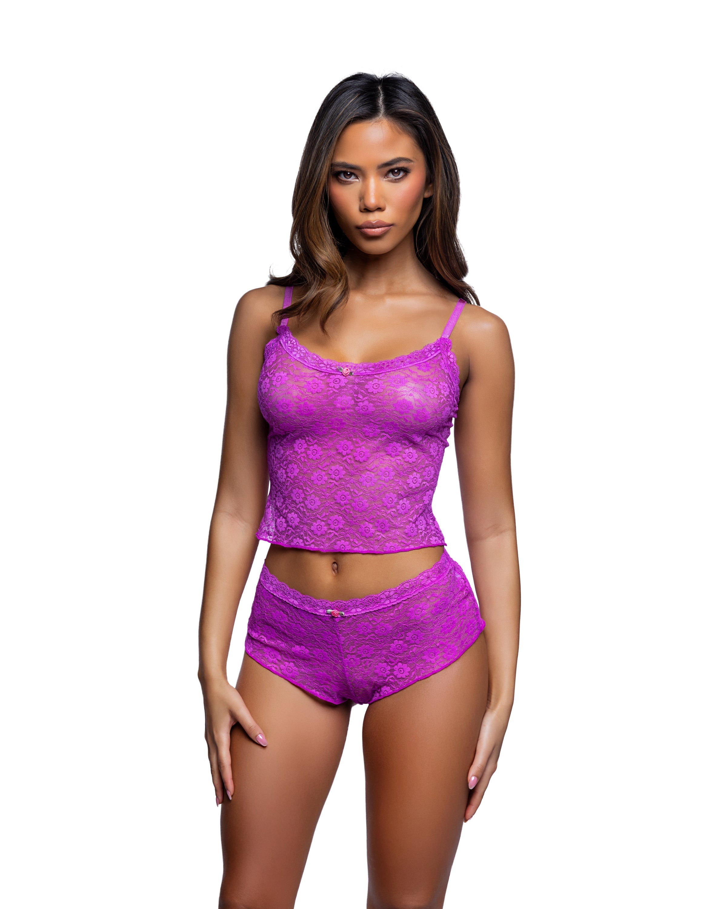 Midnight Muse Lace Cami & Short Set
