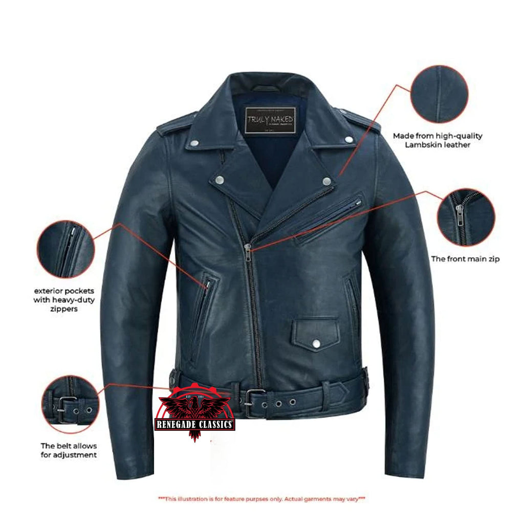 Moonlight Women's Navy Blue Fashion Leather Jacket