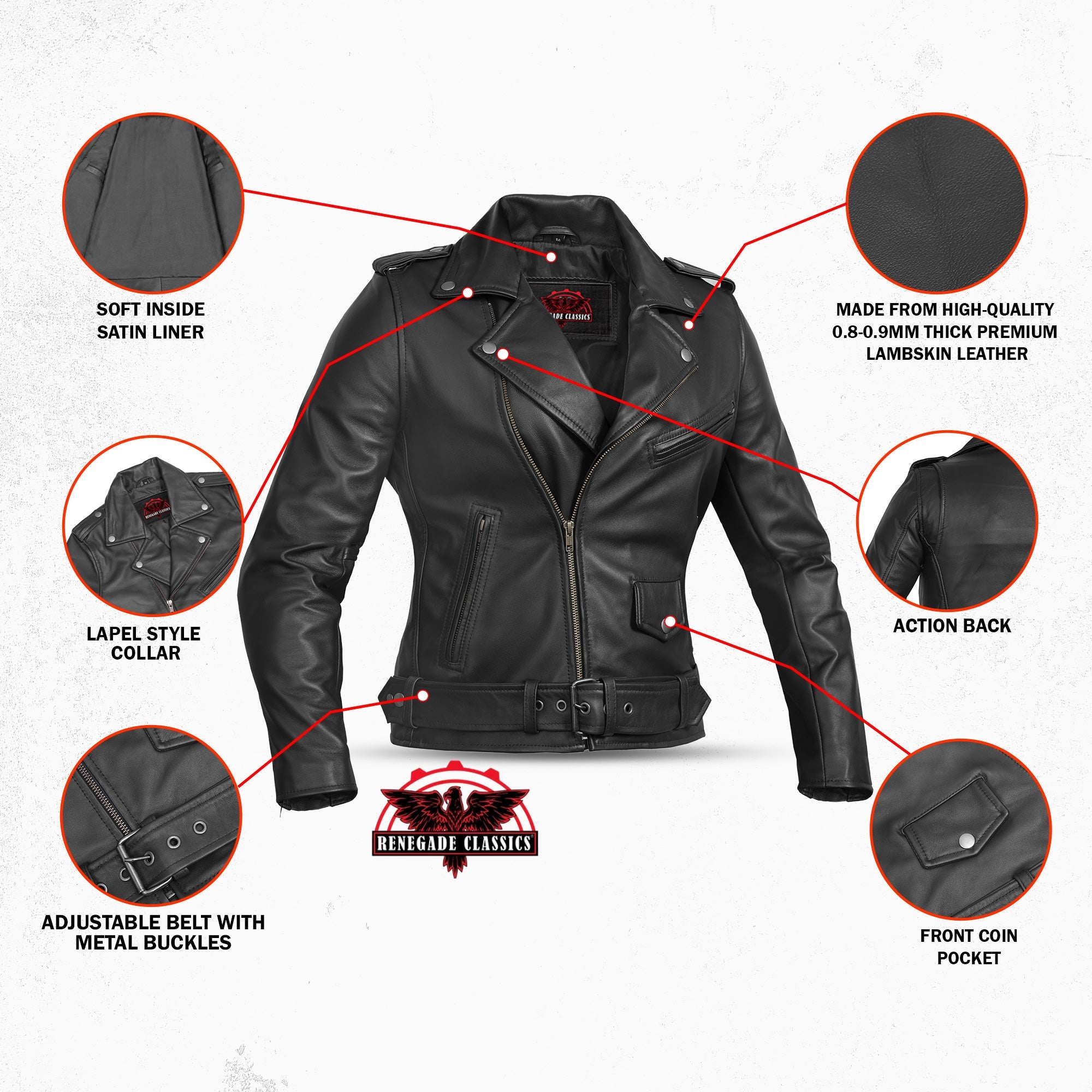 Night Shine Women's Black Fashion Leather Jacket
