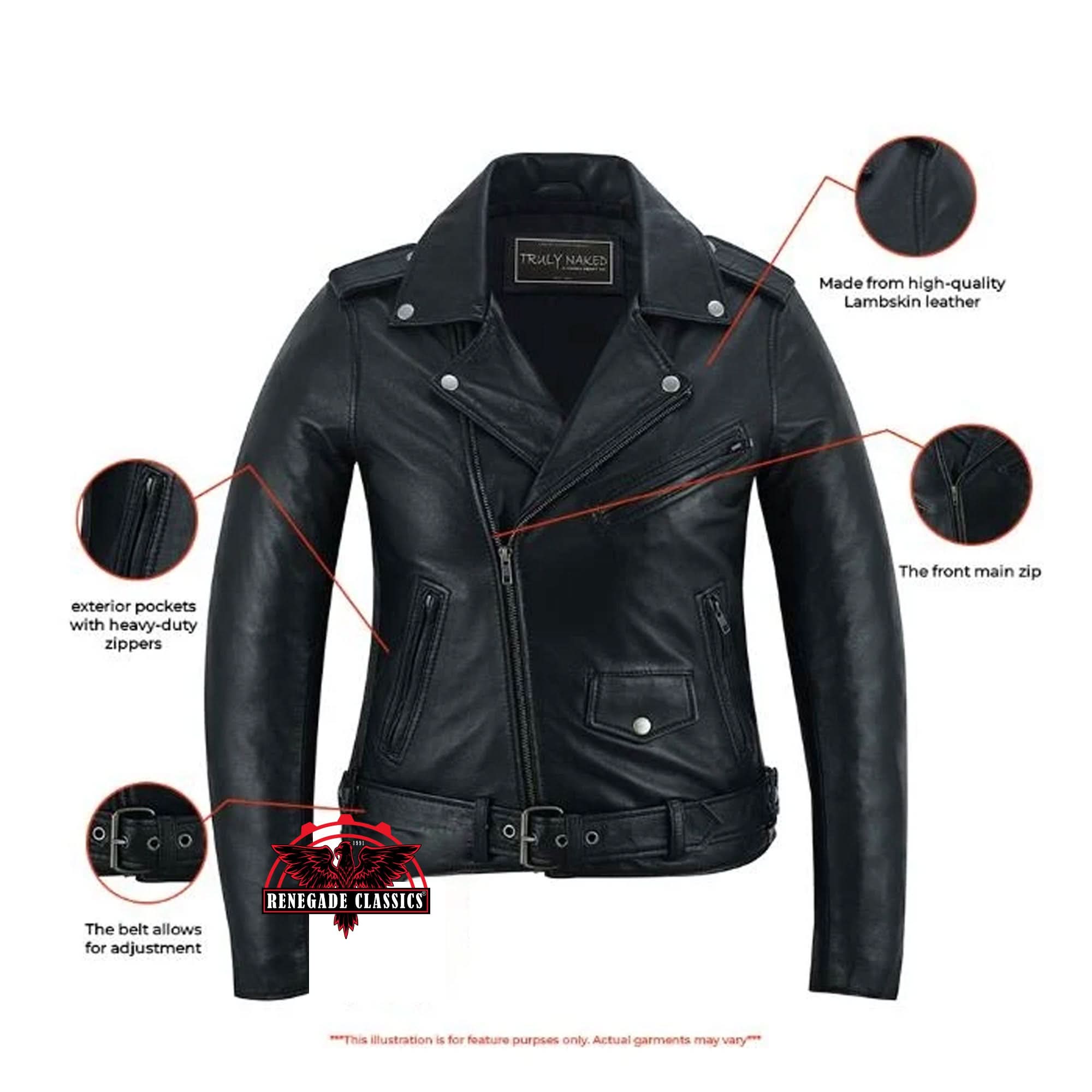 Night Shine Women's Black Fashion Leather Jacket
