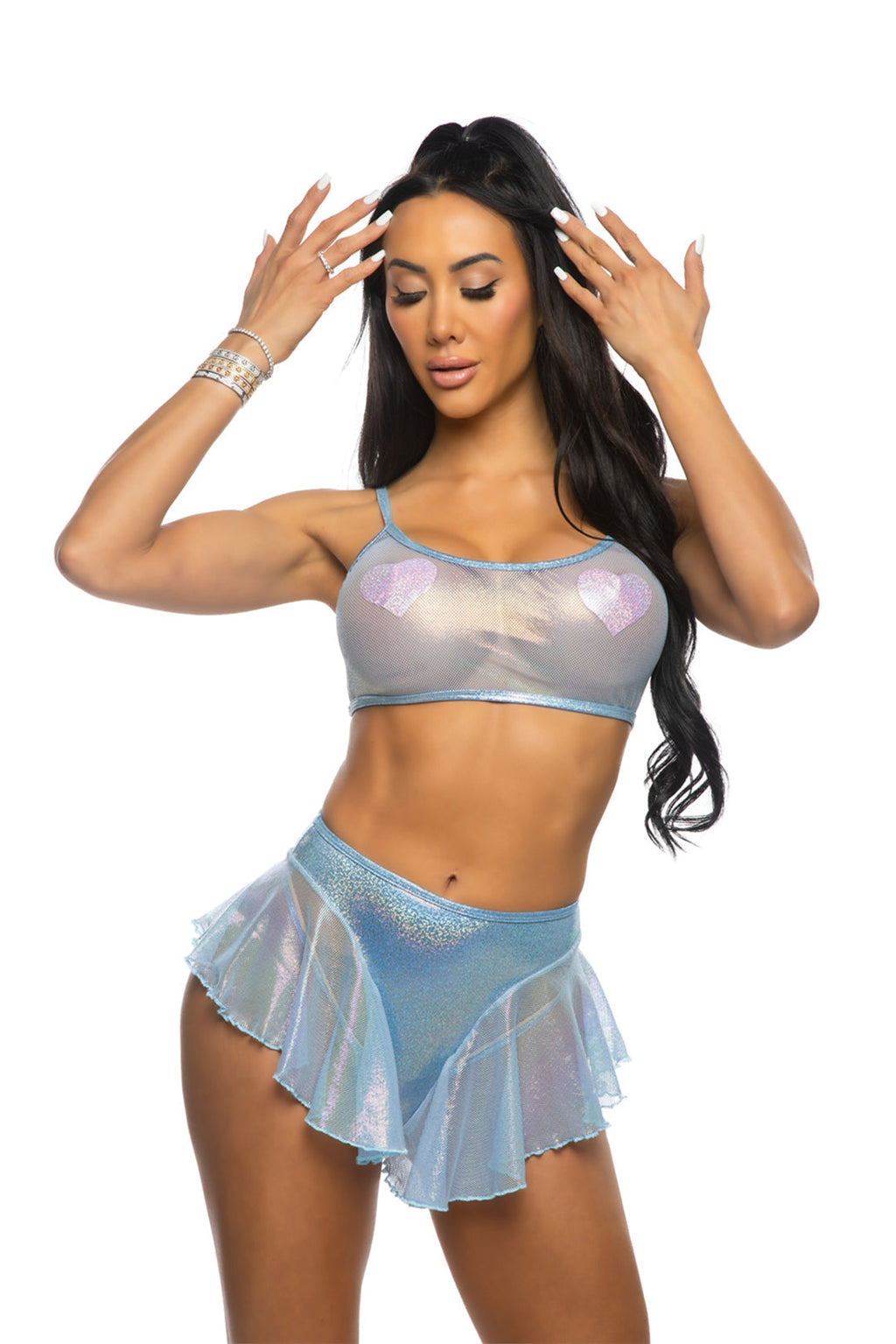 Mesh/Fishnet Flutter Short