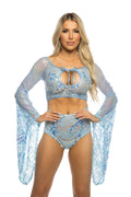 Fishnet/Mesh Sequin Flair Sleeve Top