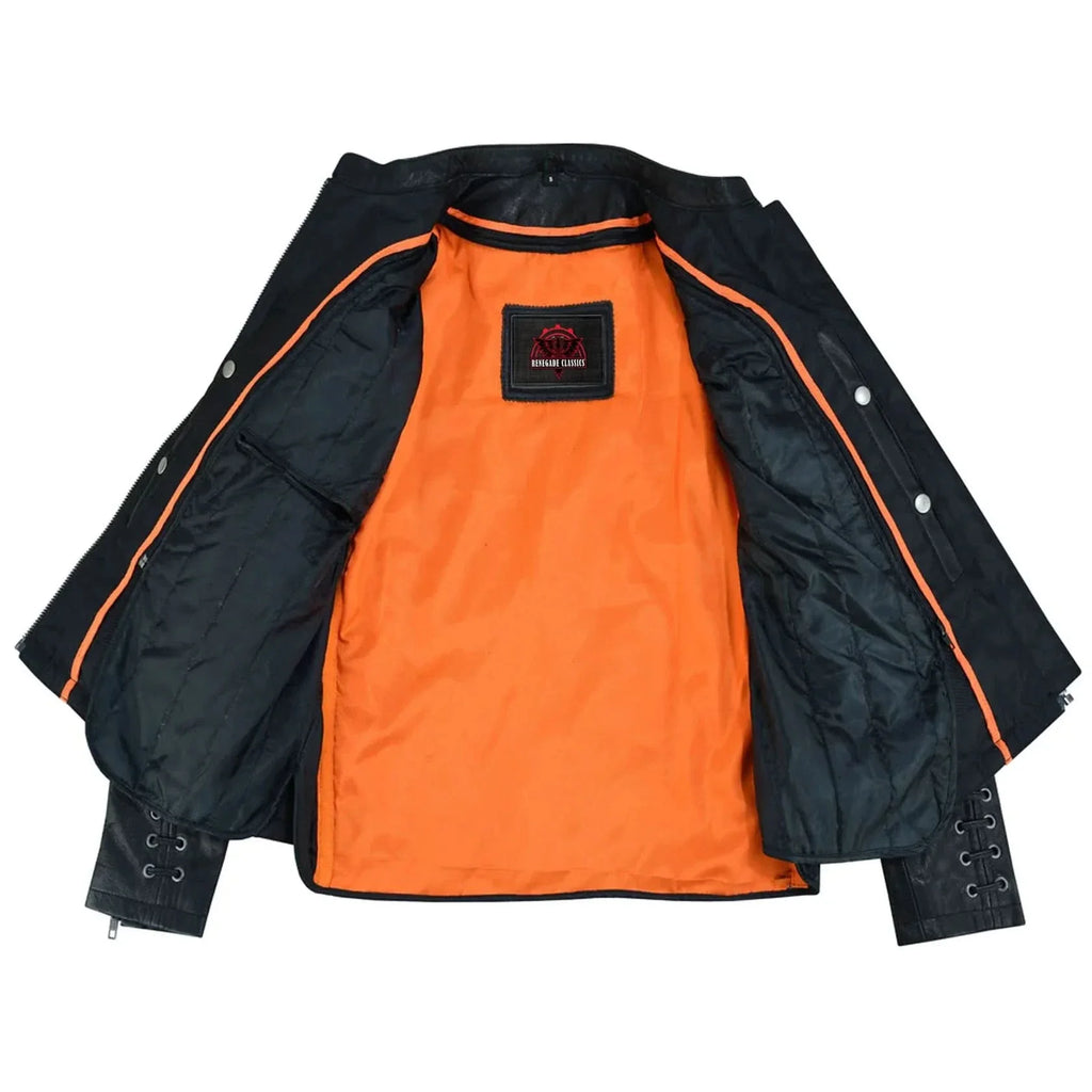 Women's Stylish Jacket with Grommet and Lacing Accents