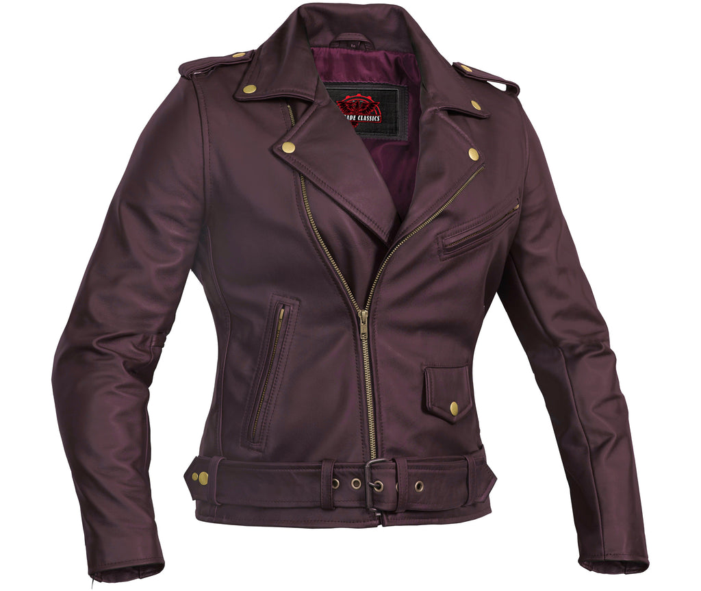 Rose Glow Women's Oxblood Fashion Leather Jacket