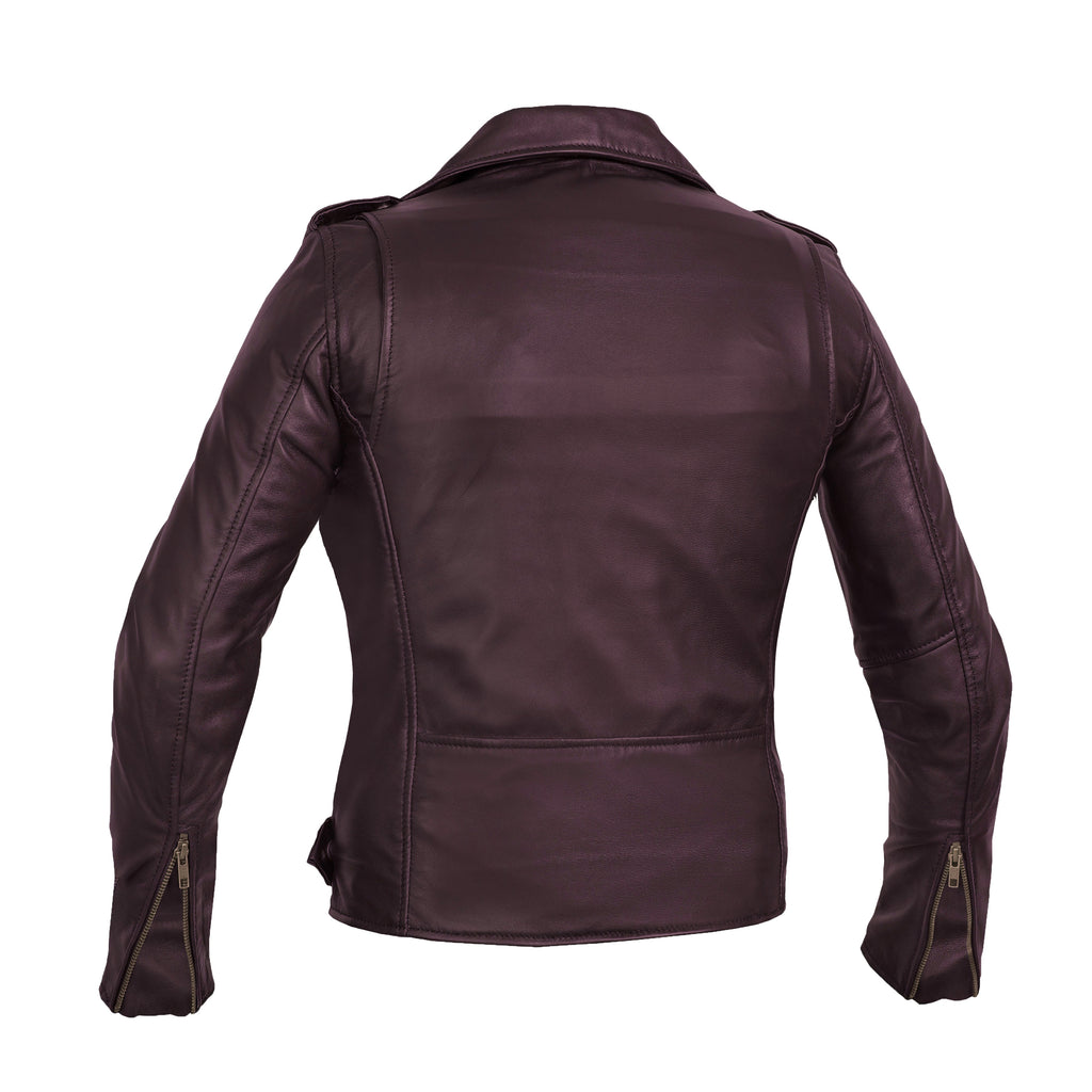 Rose Glow Women's Oxblood Fashion Leather Jacket