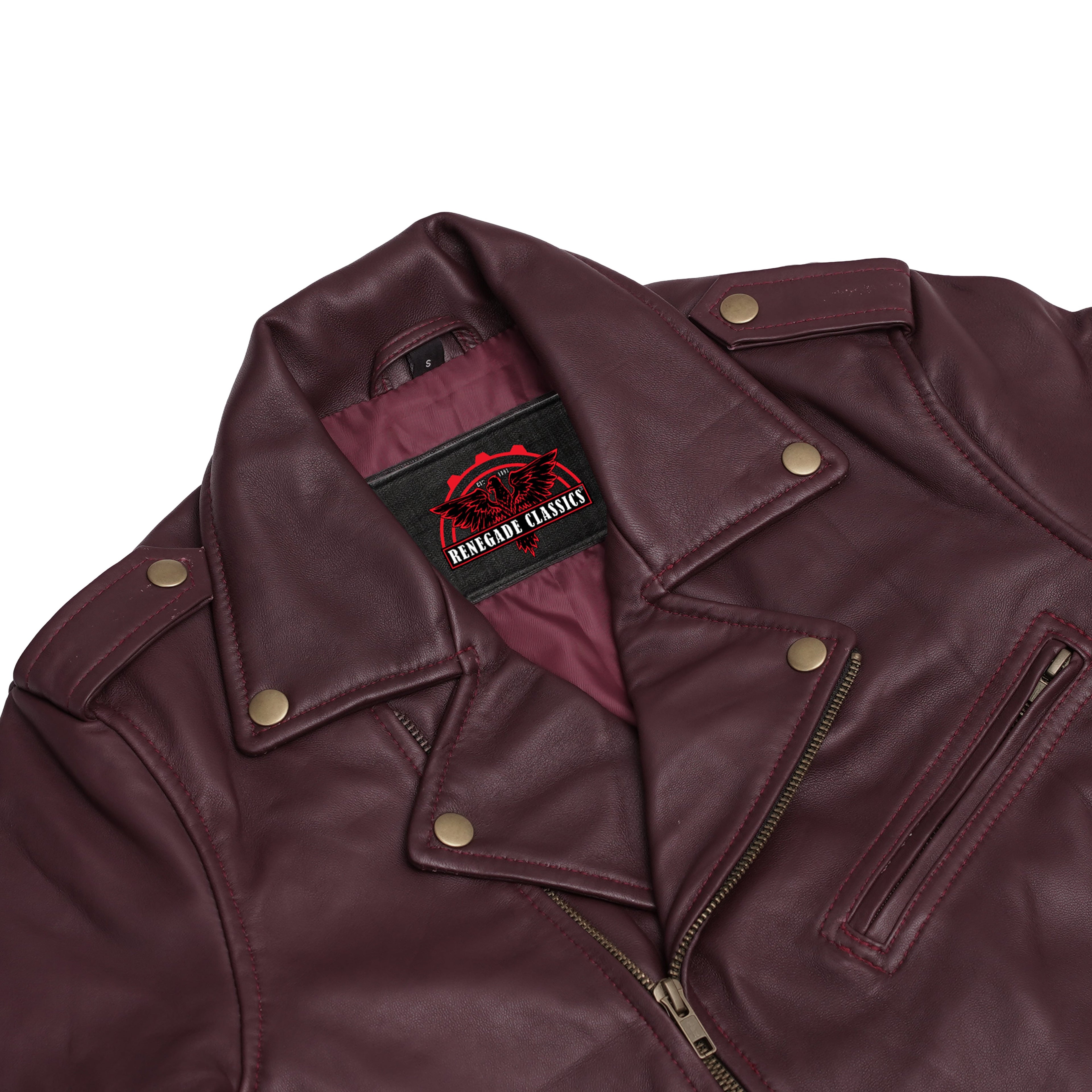 Rose Glow Women's Oxblood Fashion Leather Jacket