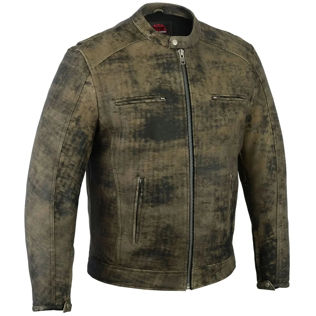 Men's Antique Brown Motorcycle Cruiser Jacket