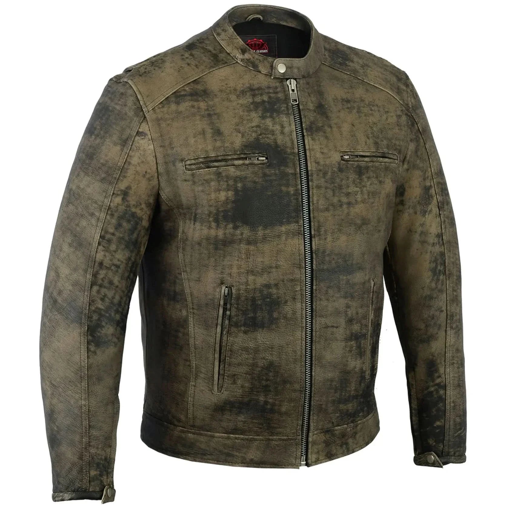 Men's Antique Brown Motorcycle Cruiser Jacket