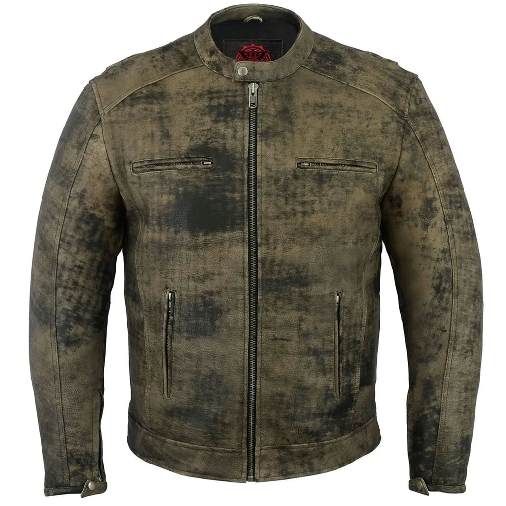 Men's Antique Brown Motorcycle Cruiser Jacket