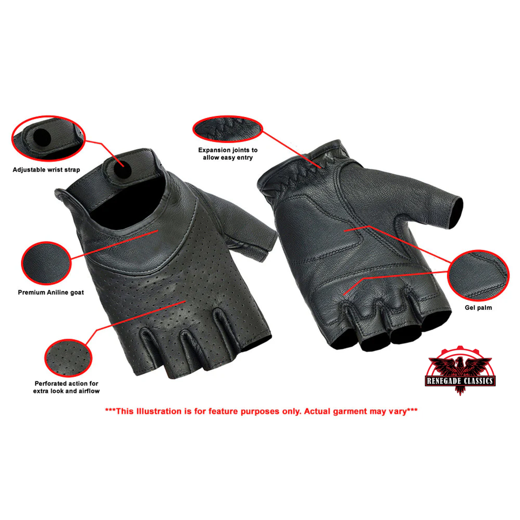 Women's Perforated Fingerless Glove