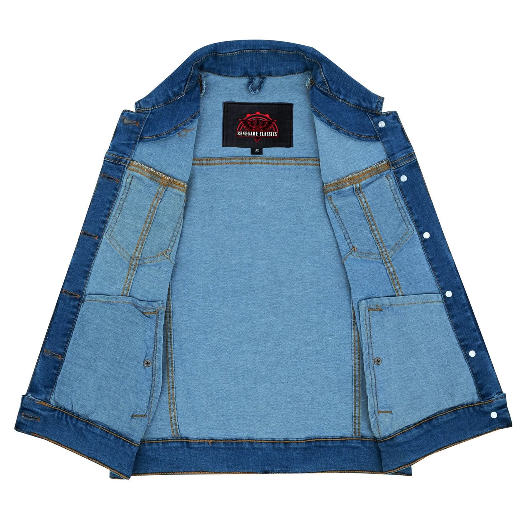 Women's Blue Denim Snap Front Vest
