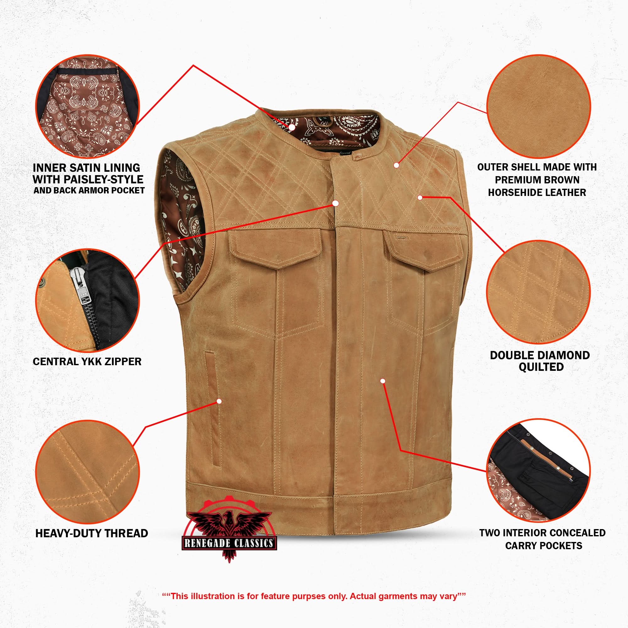 Rustic Rebel™ Lowcut Men’s Brown Leather Vest