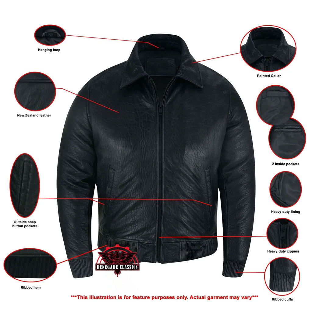 Traveler Men's Fashion Black Leather Jacket