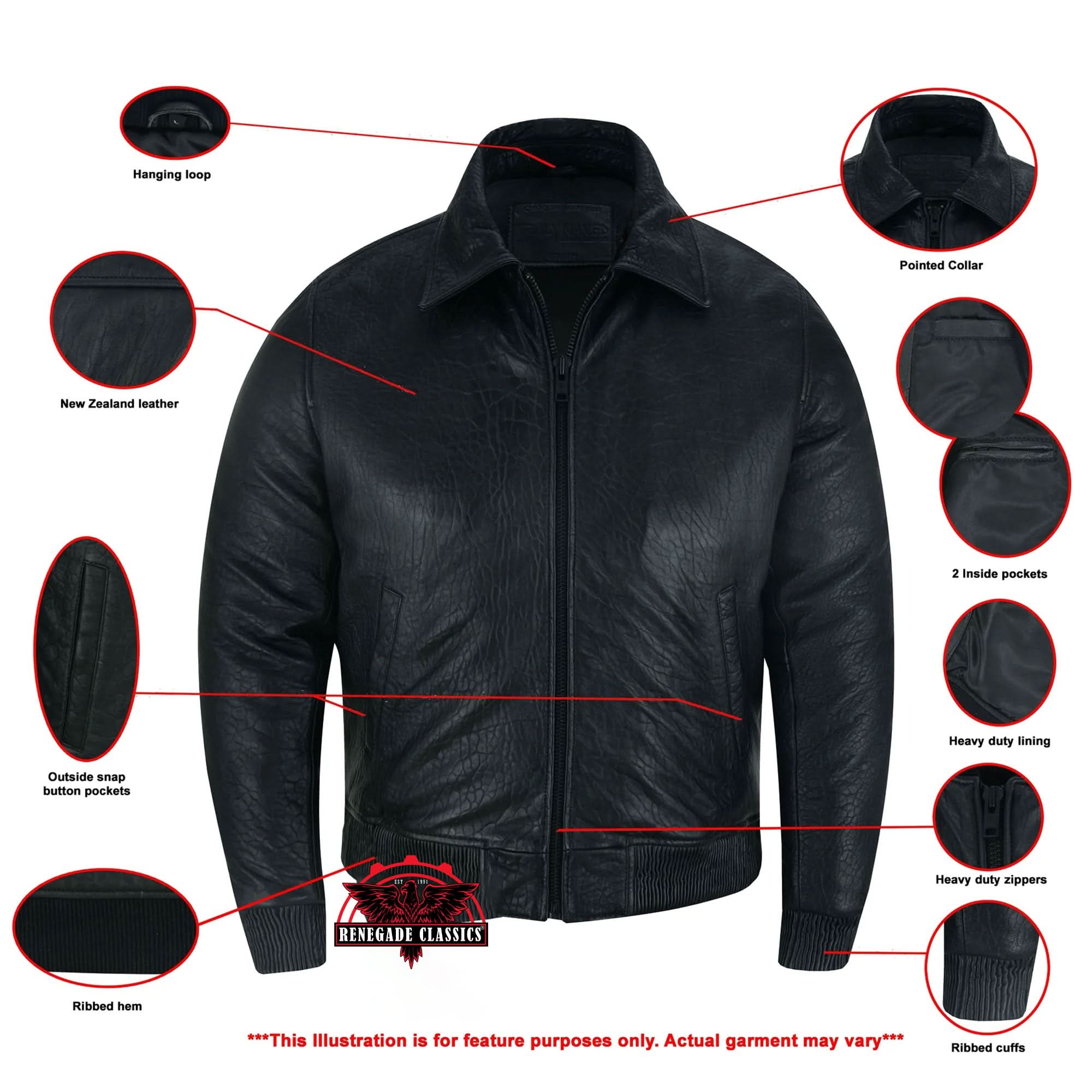 Traveler Men's Fashion Black Leather Jacket