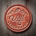 Vail Colorado Leather Coaster