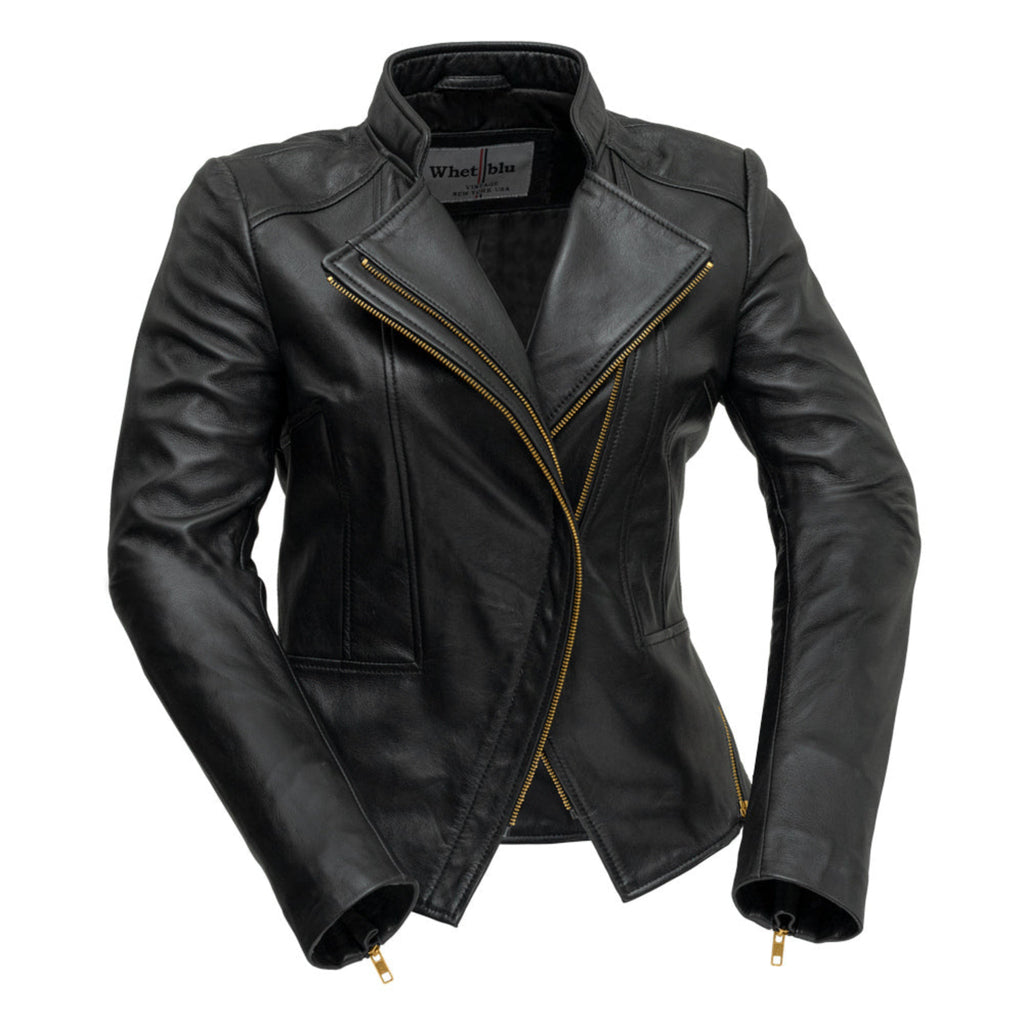 Claire Women's Asymmetrical Zipper Leather Jacket