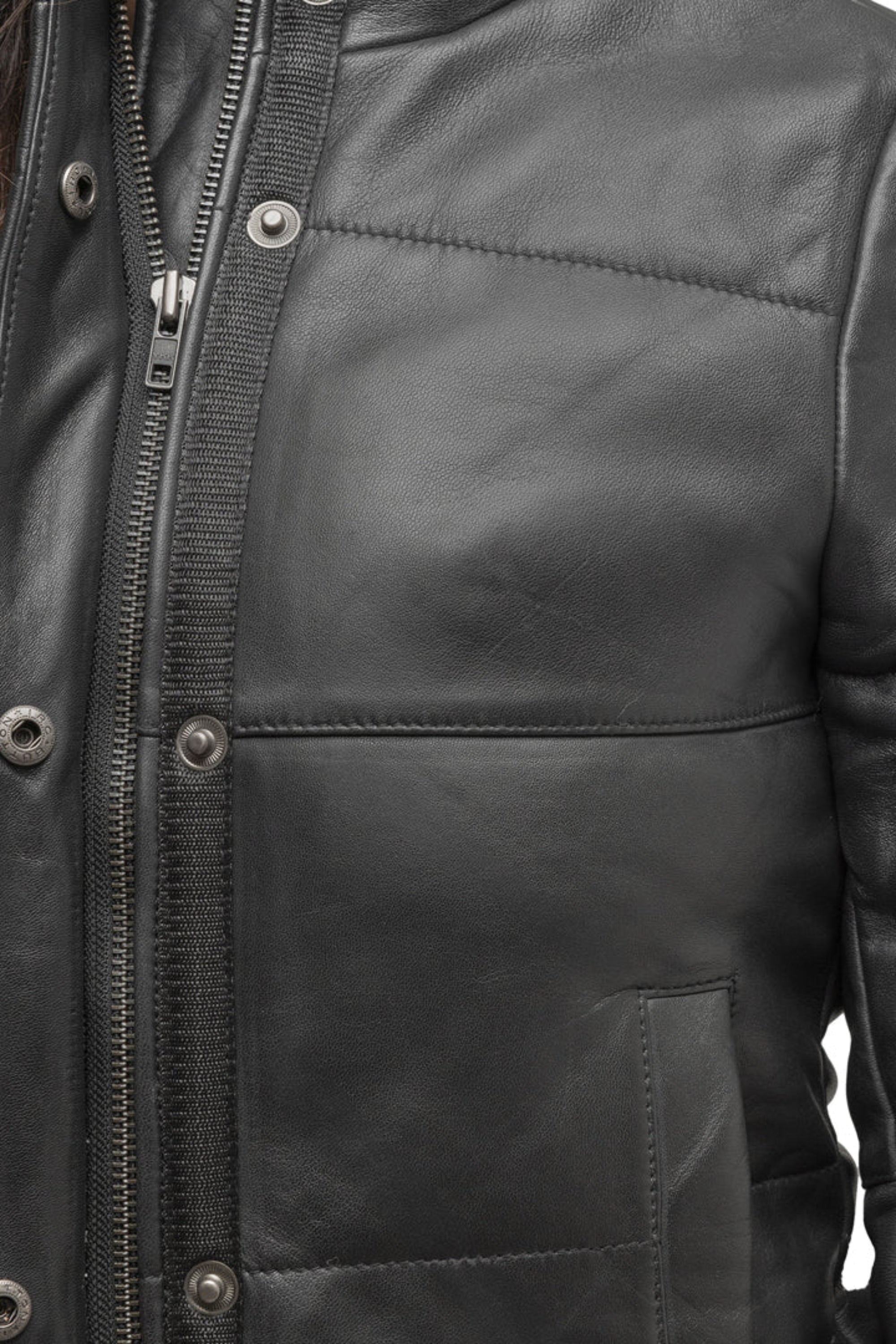 Melysa Women's Leather Puffer Jacket
