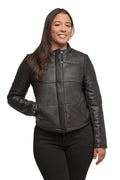 Melysa Women's Leather Puffer Jacket
