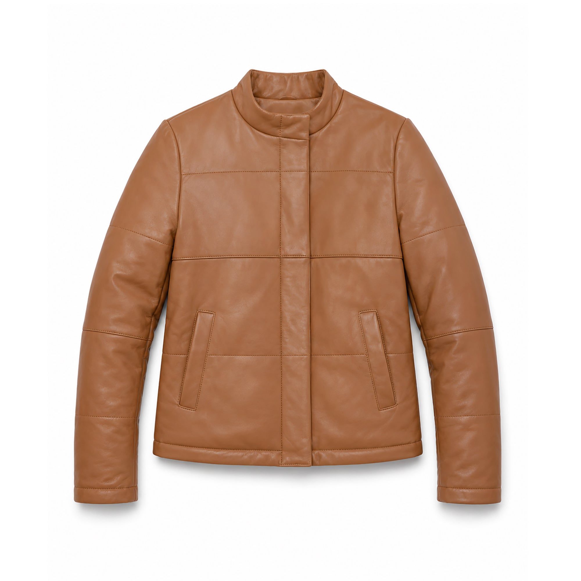 Melysa Women's Leather Puffer Jacket