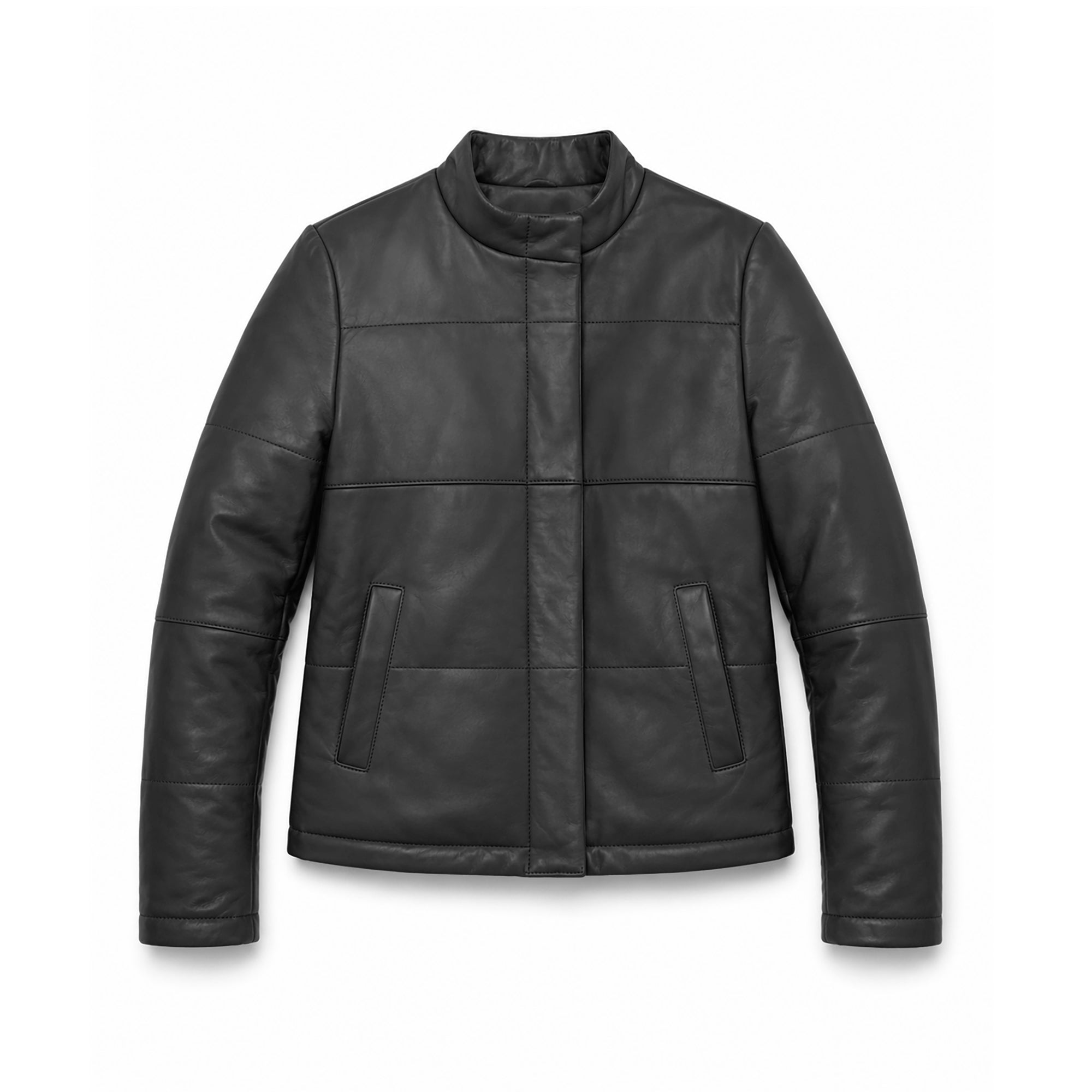 Melysa Women's Leather Puffer Jacket