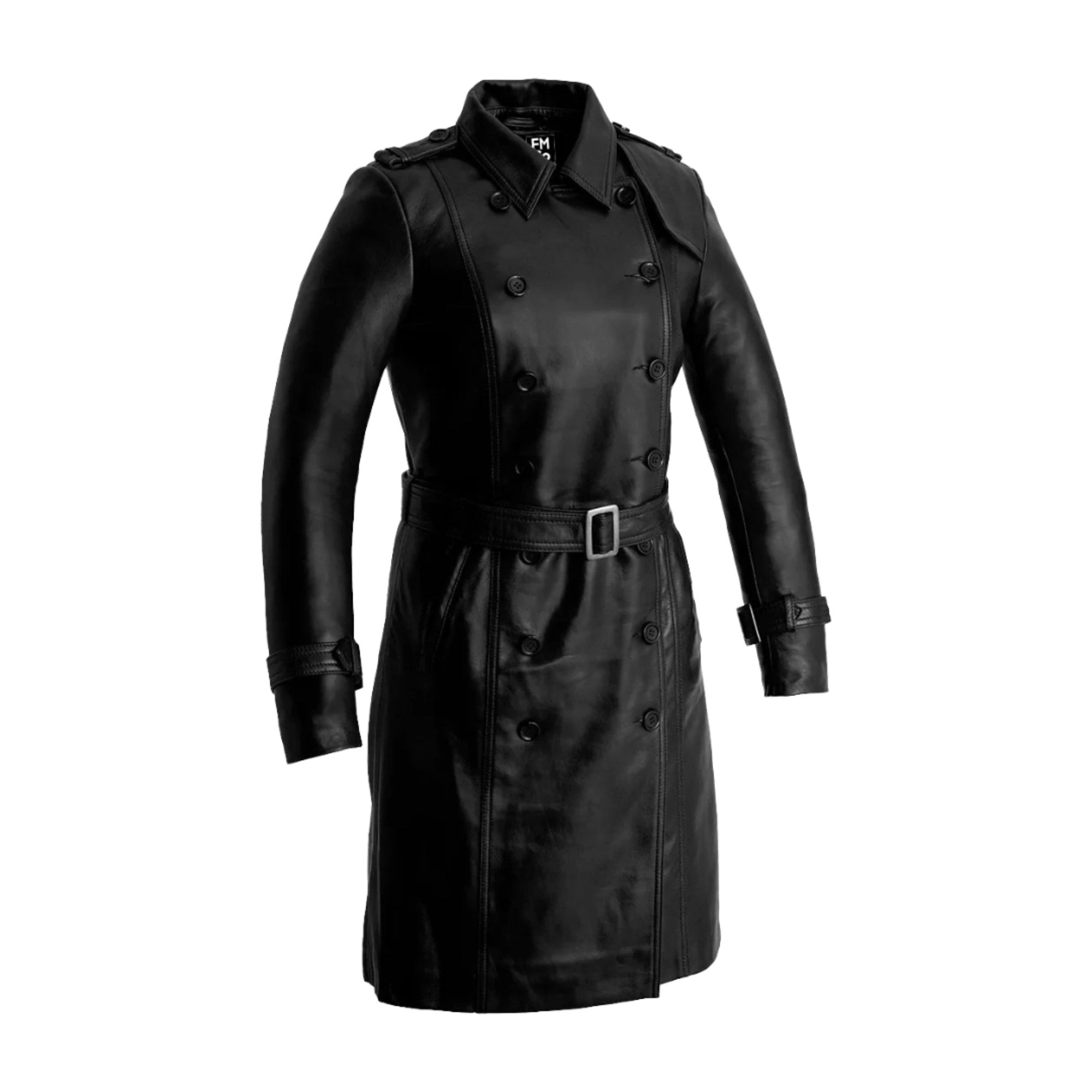 Olivia Women's Double Breasted Leather Coat