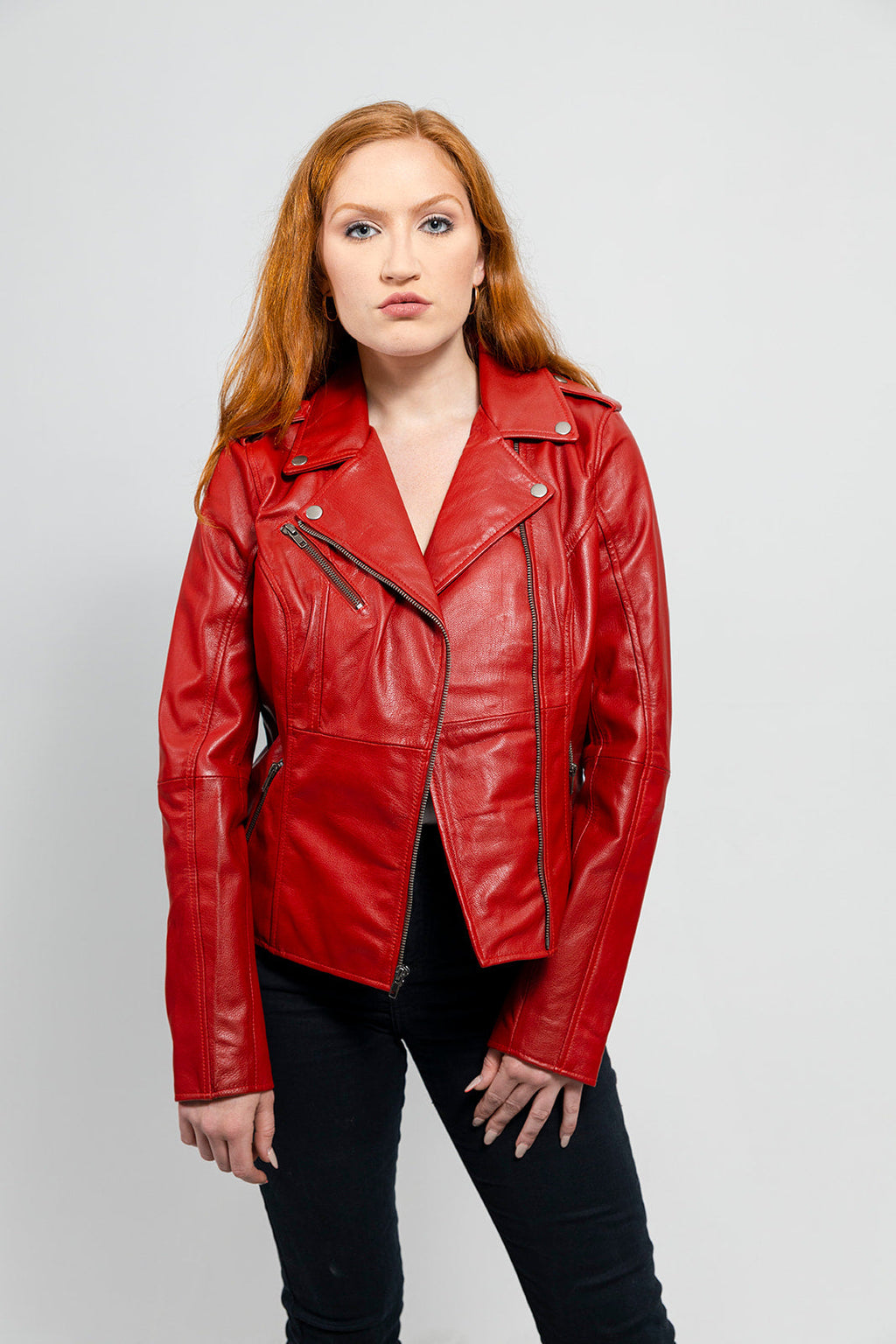 Abigail Women's Vintage Moto Leather Jacket