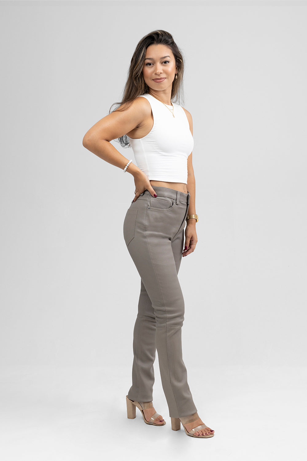 Arya Women's Fashion Stretch Leather Pants